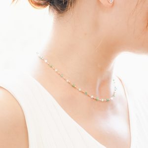 green bohemian necklace