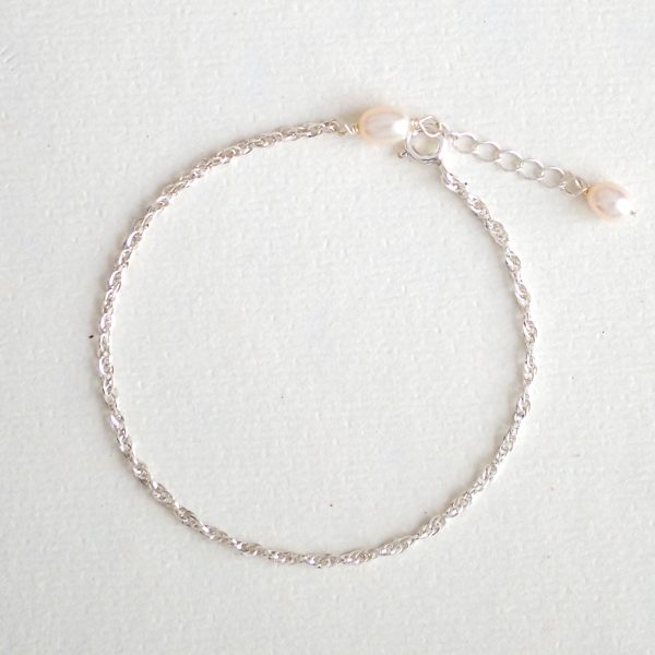 White Finches Silver pearl Bracelets