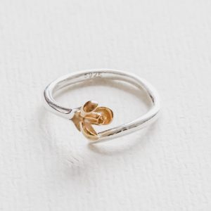 White Finches Flower Rings